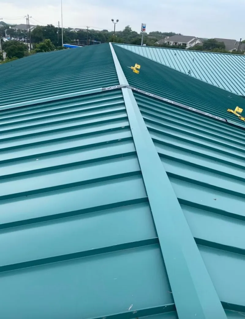 Green commercial metal roof ridge and valley for Metal Roof Repair in Plainville